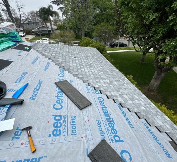 roof with roofing tools