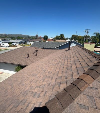 up close view of brown roof on home